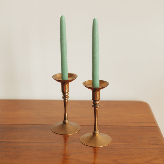 Traditional Brass Candlestick Pair