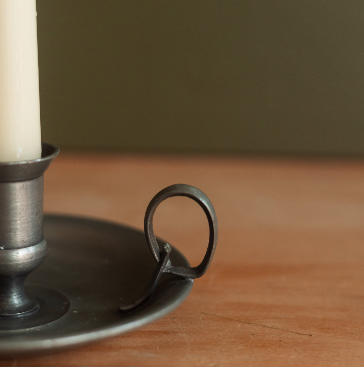 Pewter Bedchamber Candlestick Holder