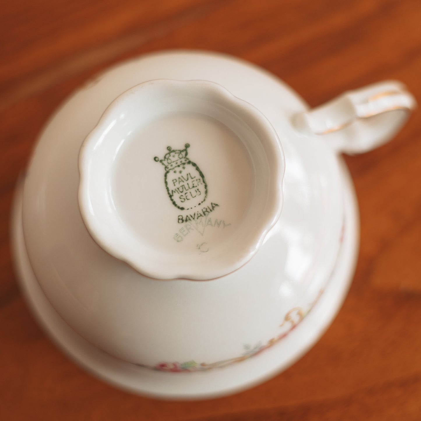 Paul Muller Floral Teacup and Saucer