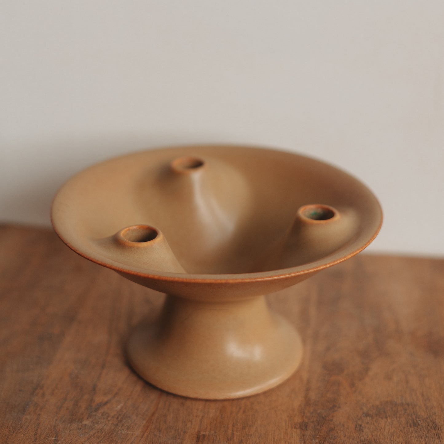 MCM Footed Ceramic Candelabra