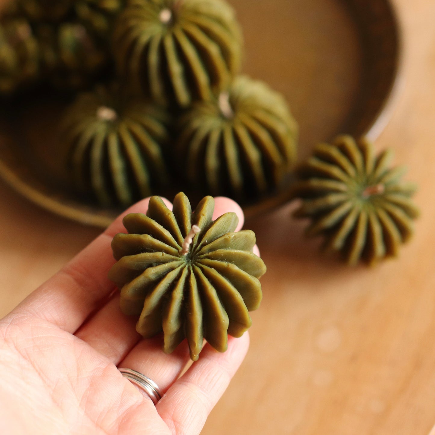 The Wax Pantry  | Small Barrel Cactus Beeswax Candle
