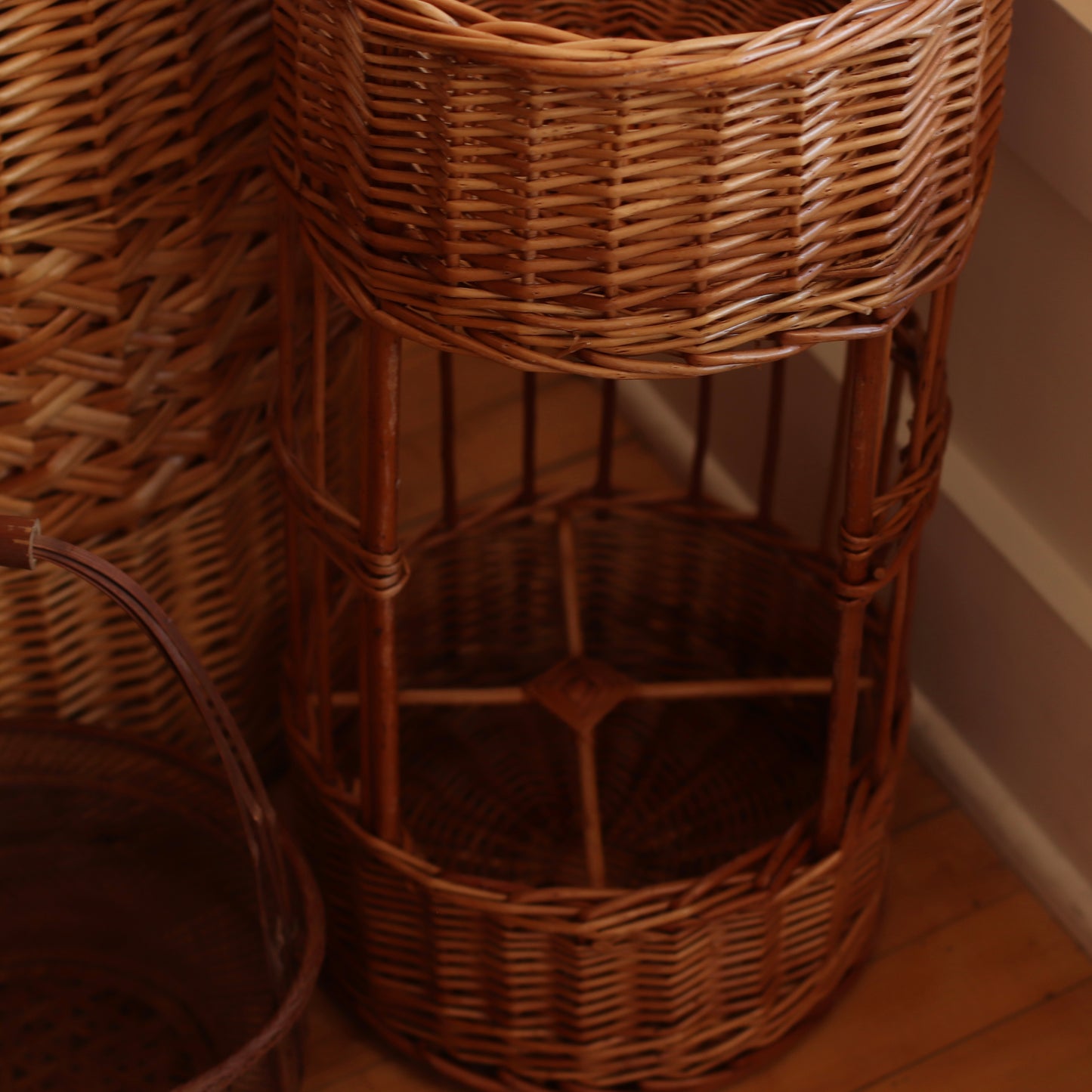 Woven Willow Branch Caddy Basket