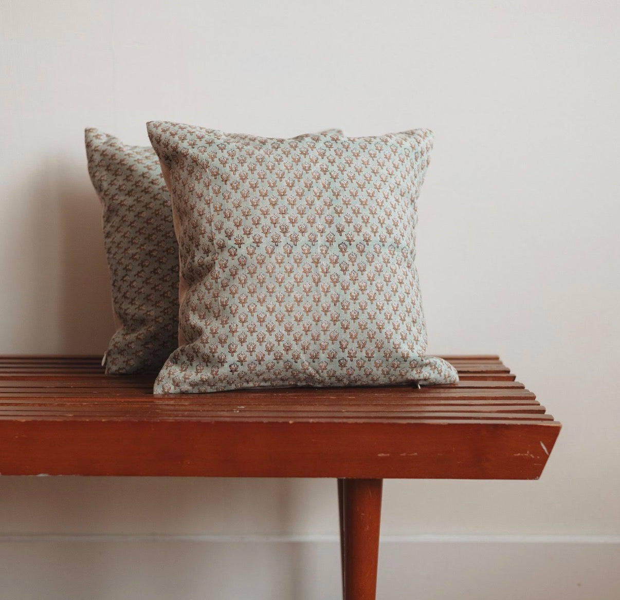 Dune Pillows | Artistic Block Print Pillow, Mogra Pattern, 14”