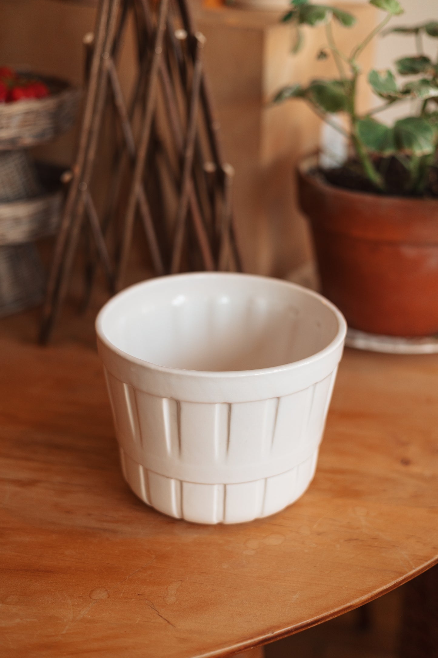 Ceramic Bushel Basket Planter