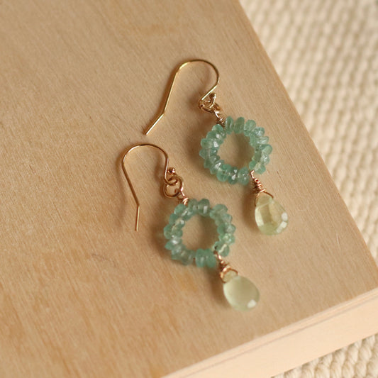 Cire’ Alexandria | Aquamarine Gemstone Chandeliers, 14K Gold Filled