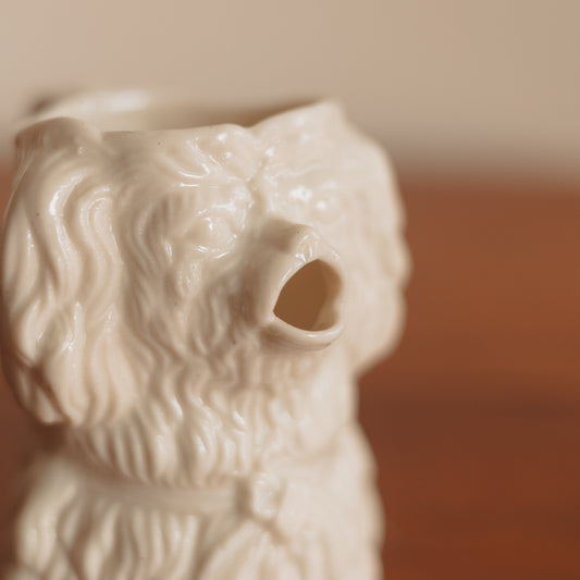 Charming Antique White Dog Creamer