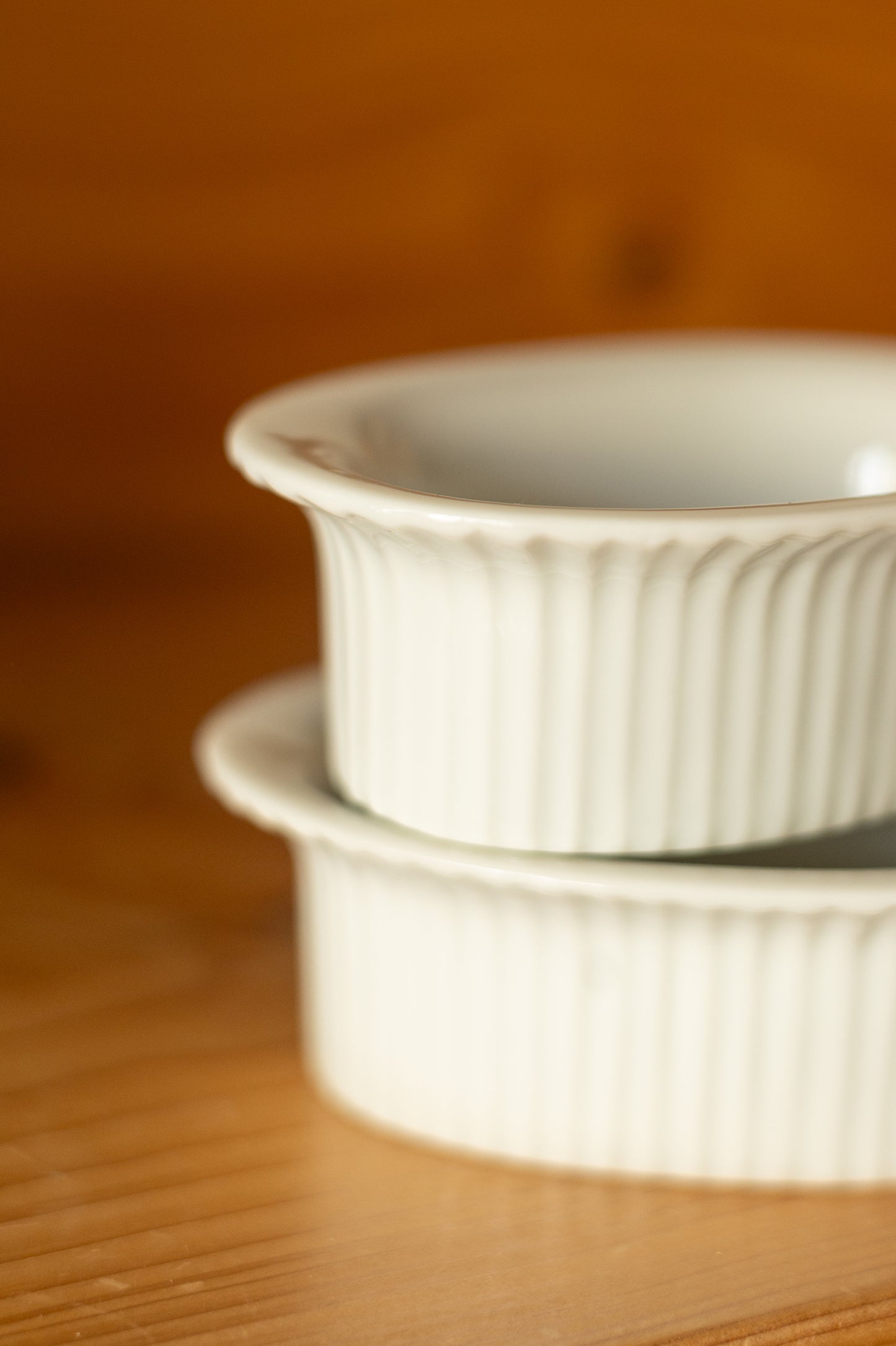 Pair of White Ceramic Butter Dishes