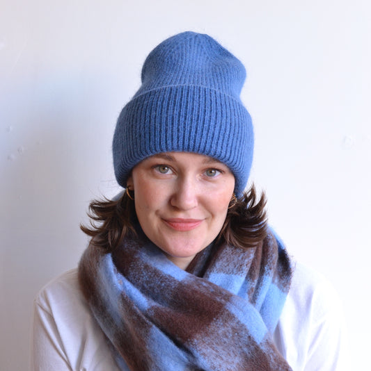 Billy Bamboo  | Royal Angora Wool Beanie, Lake Blue