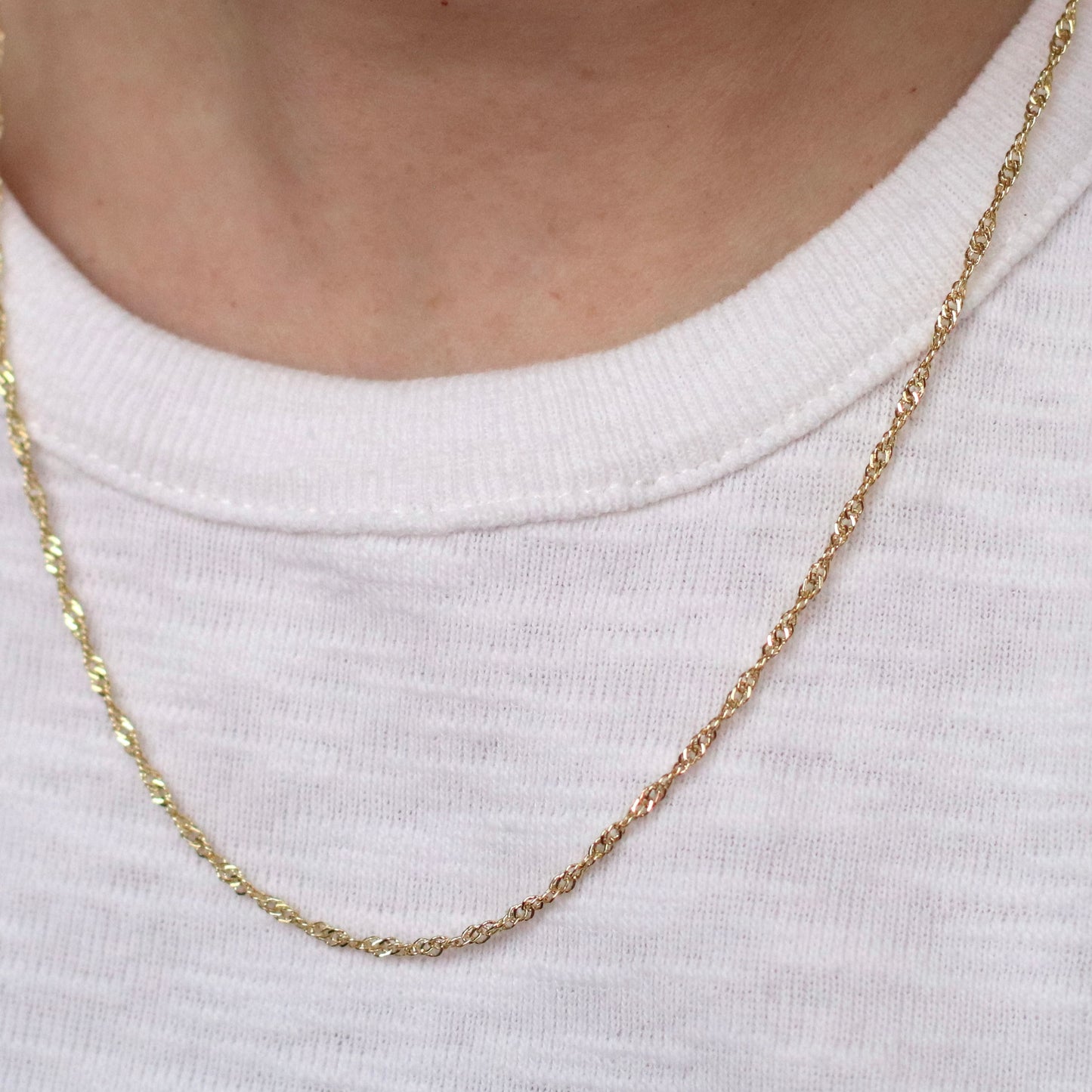 Dune Chain | Dainty Twisted Chain, 16" Chain