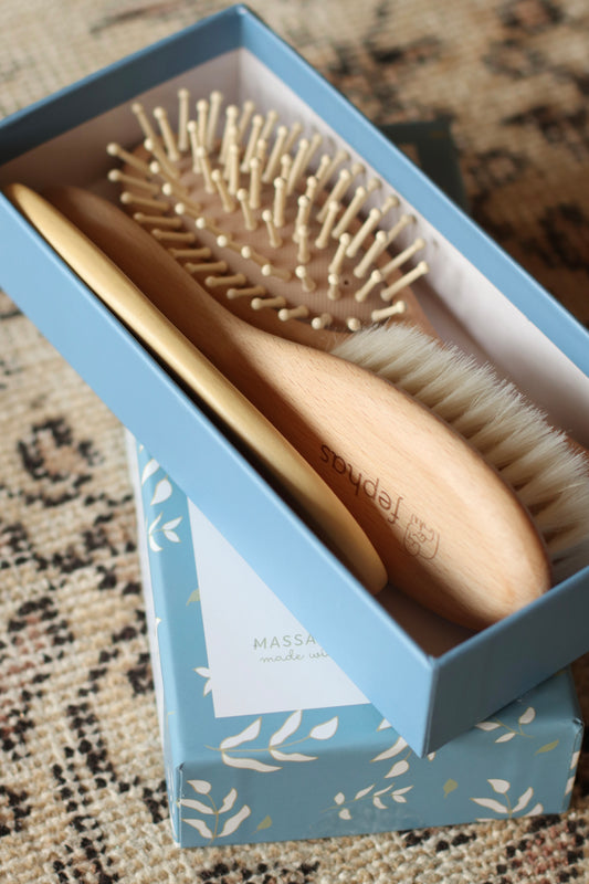 Baby Brush Gift Set | Beach Wood and Goat Hair