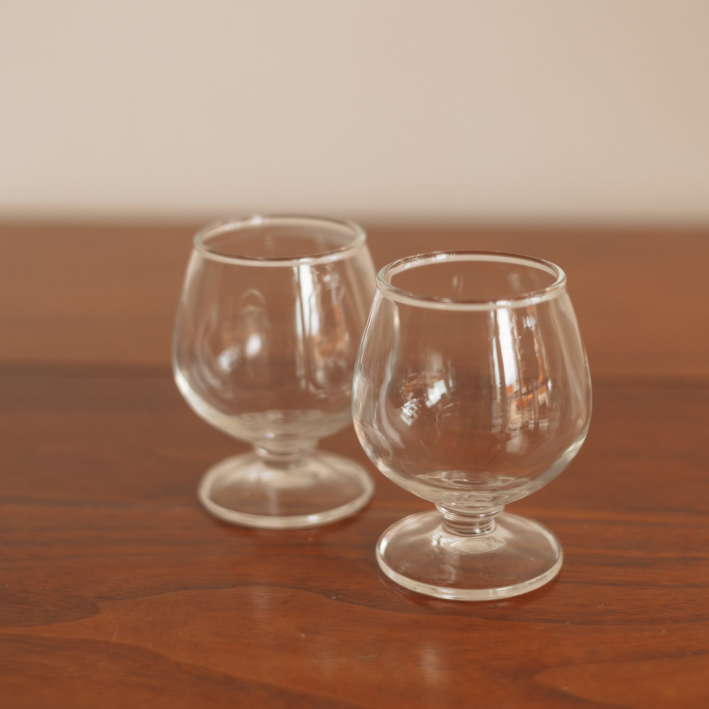 Footed Glass Brandy Sniffer, Pair