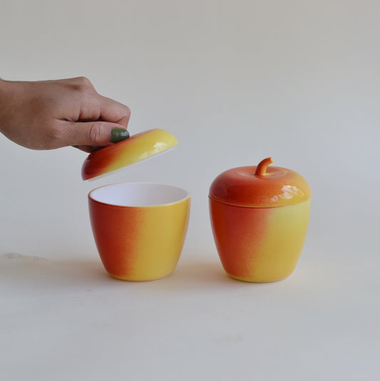 Lidded Apple shaped Jelly Jar