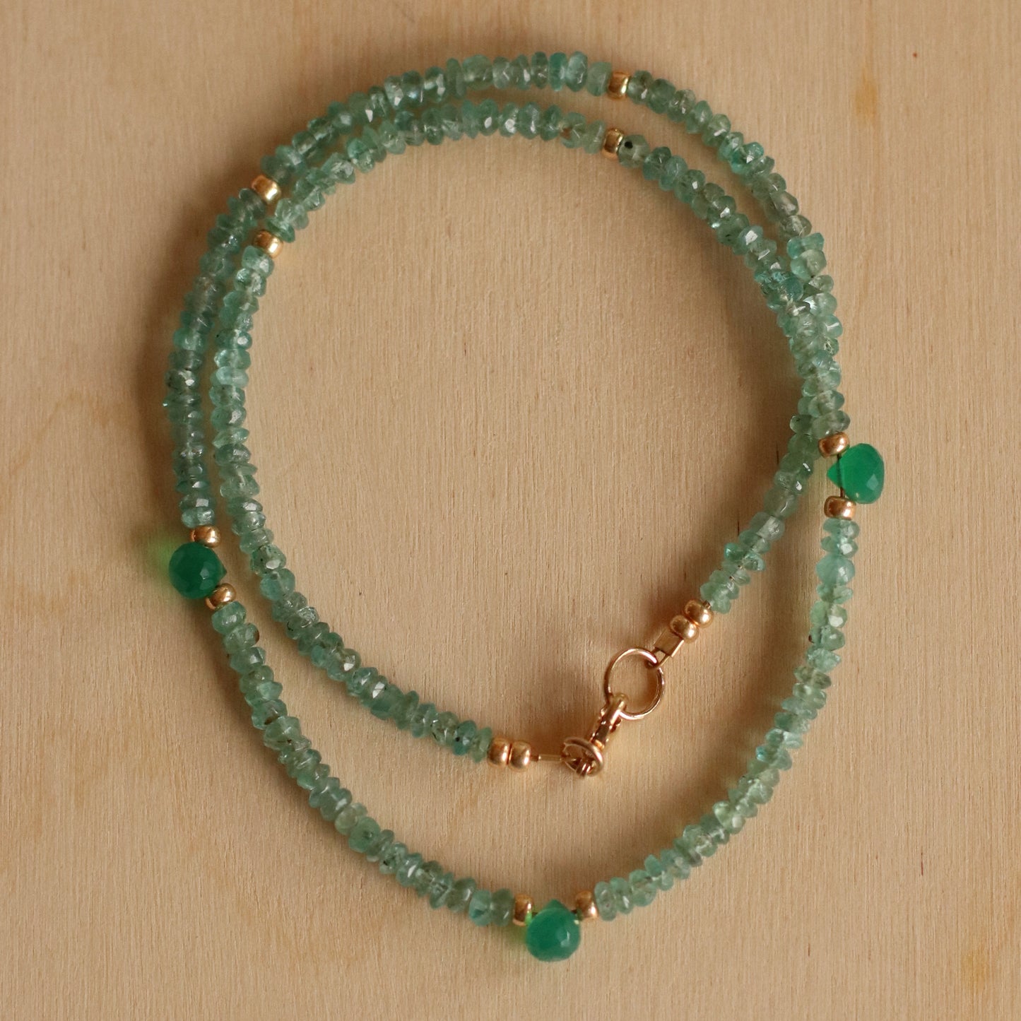Cire’ Alexandria | Aquamarine & Green Onyx Gemstone Necklace