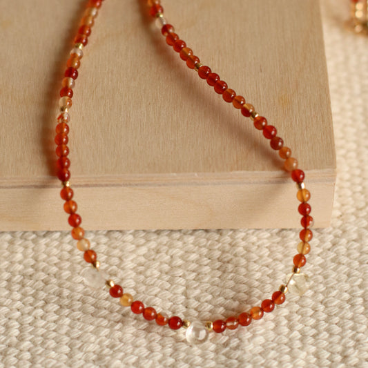 Cire’ Alexandria | Carnelian and Citrine Gemstone Necklace