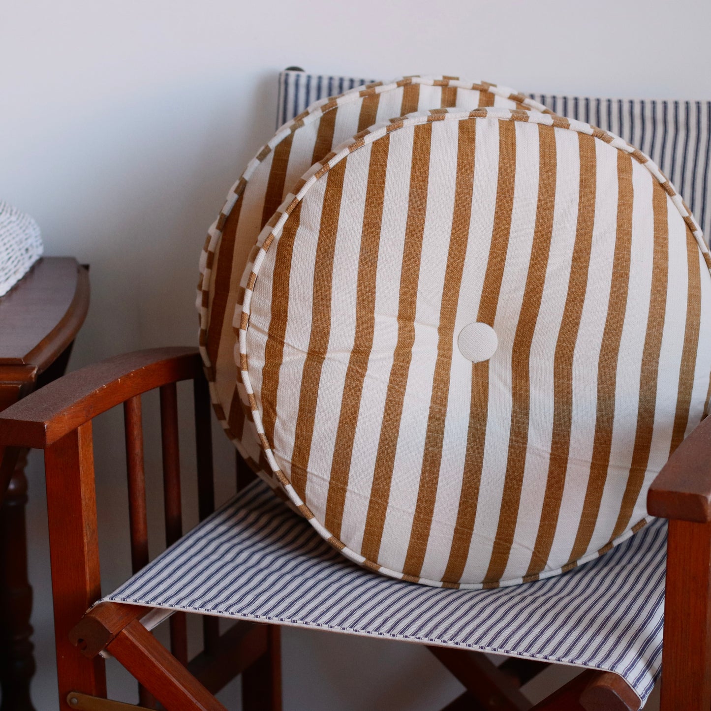 Dune Pillows | Gold Striped Pouf Pillow
