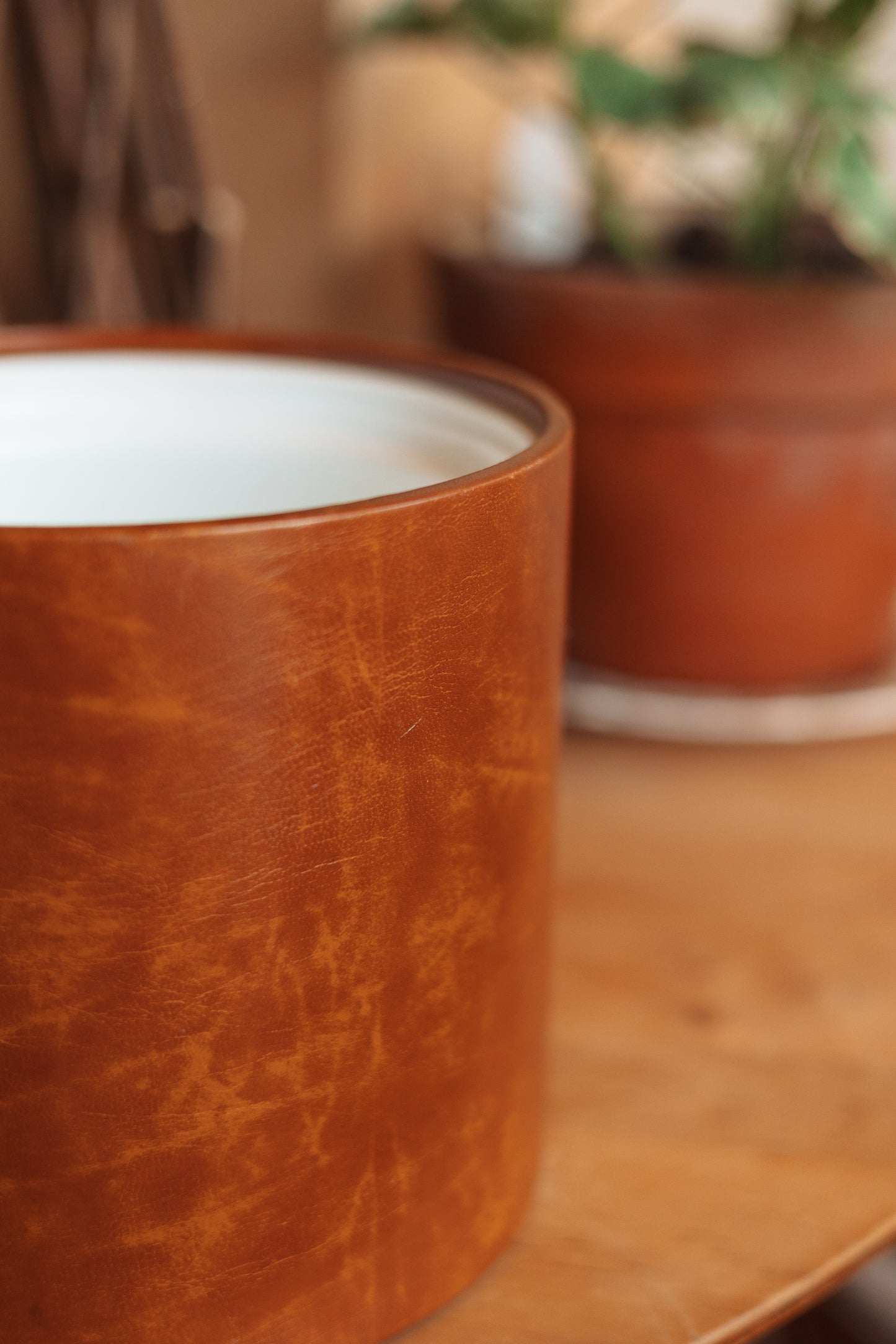Faux Leather Vintage Ice Bucket