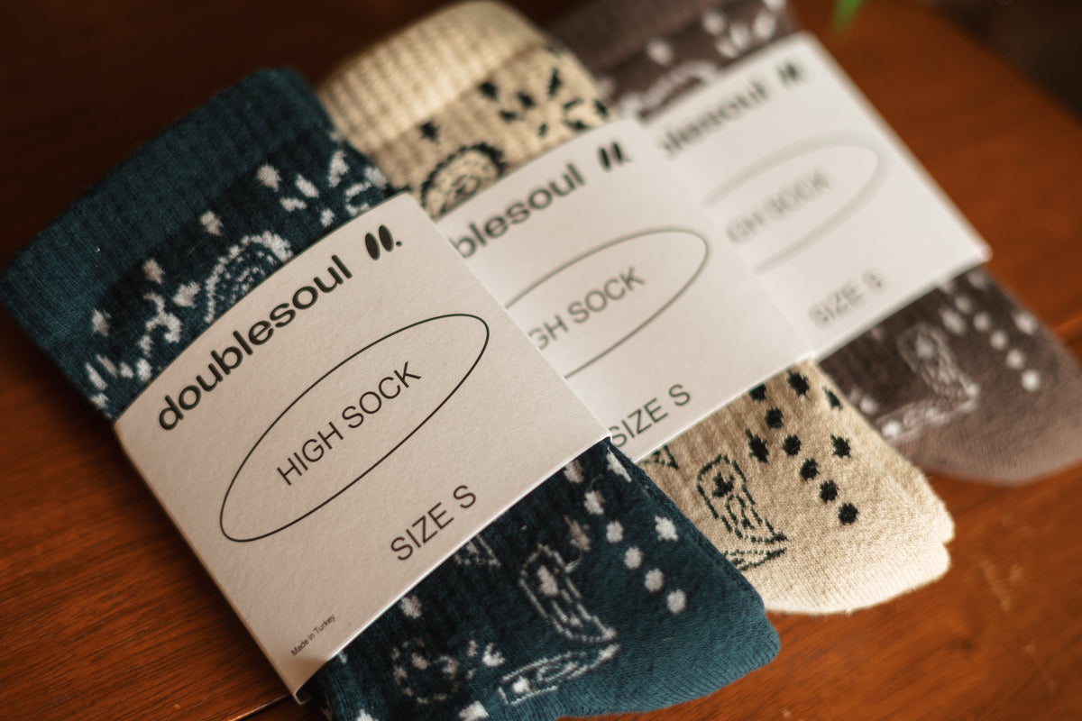 Doublesoul | Bandana Crew Socks, Dune