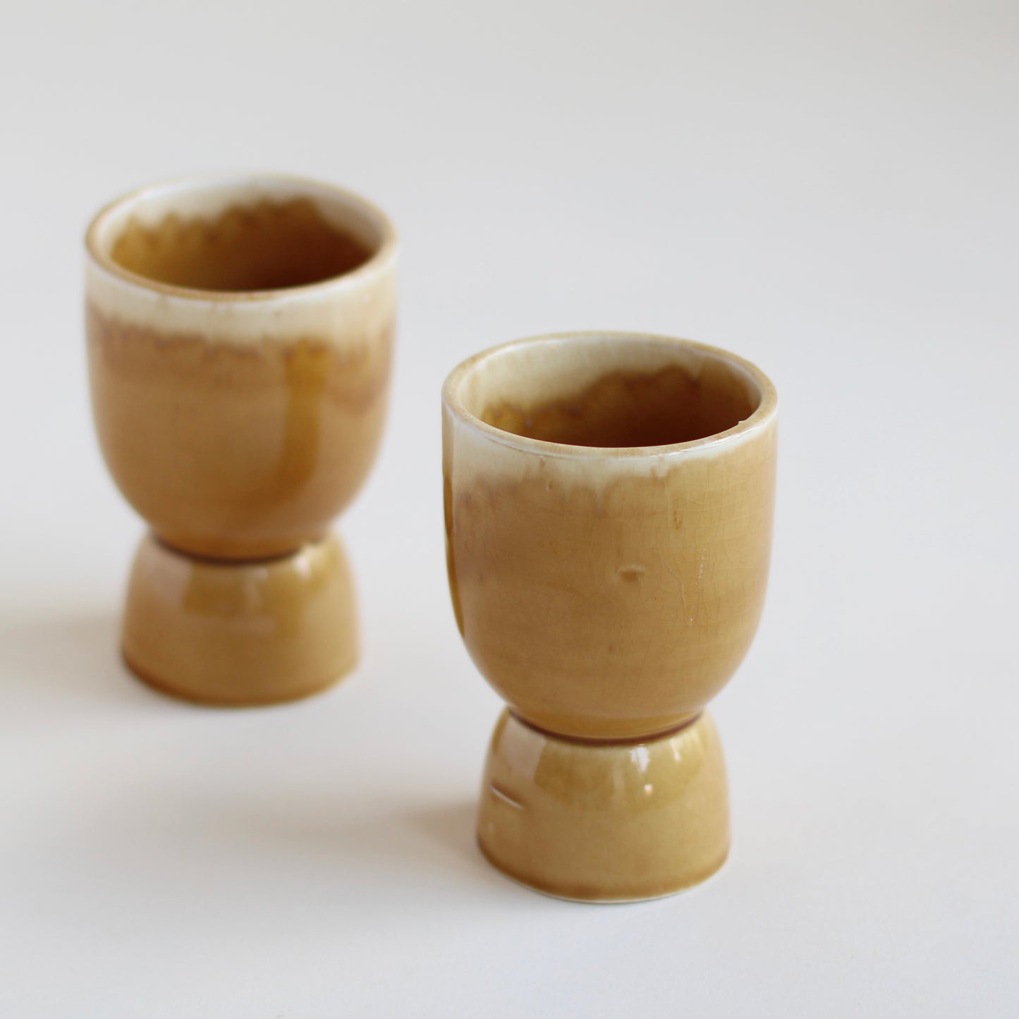 Pair of Ceramic Footed Tumblers from Japan