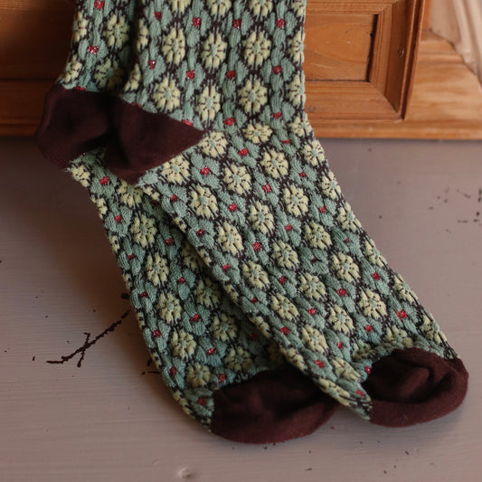 Dune Socks | Green Cluster Bloom Patterned Socks