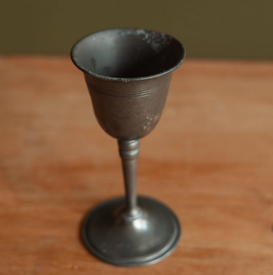 Antique Pewter Wine Chalice