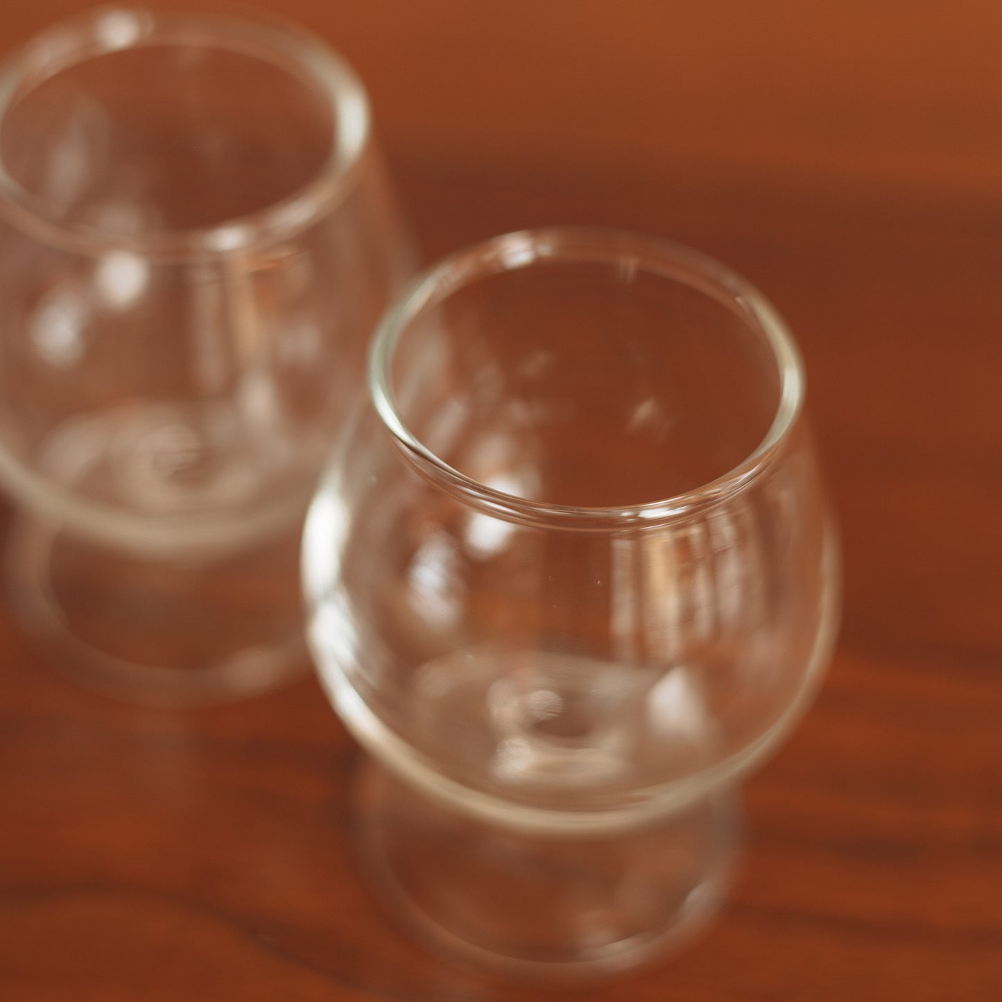 Footed Glass Brandy Sniffer, Pair