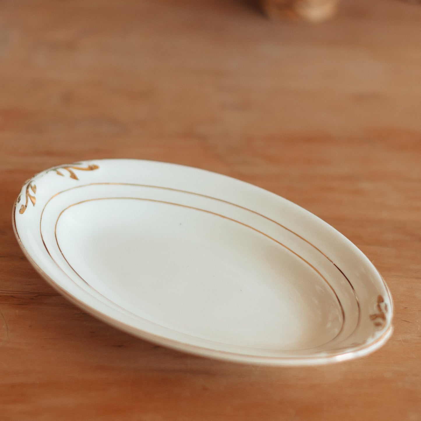 Small Cream Side Plate with Gold Detailing