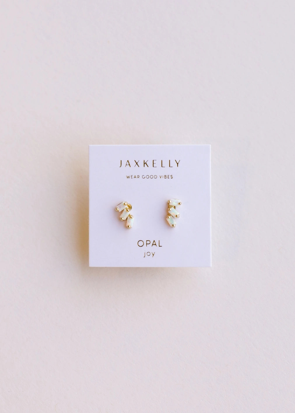 Jax Kelly | Offset Trio Studs, White Opal