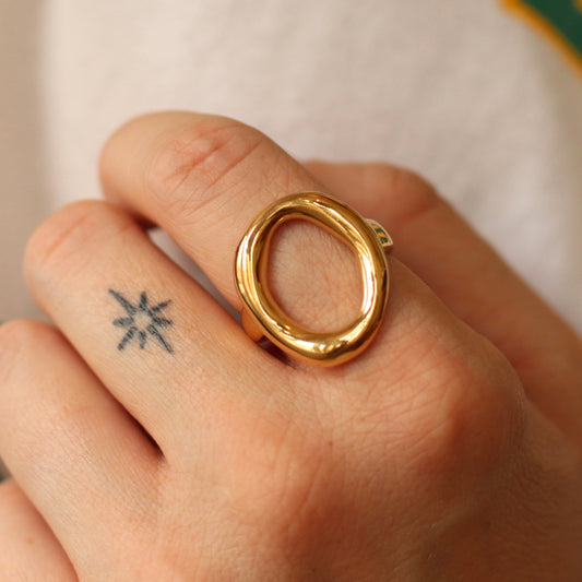 Dune Ring | Stainless Steel Oval Motif Ring, Assorted Sizes
