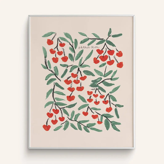 Phthalo Ruth | Cherries Art Print, 11 X 14