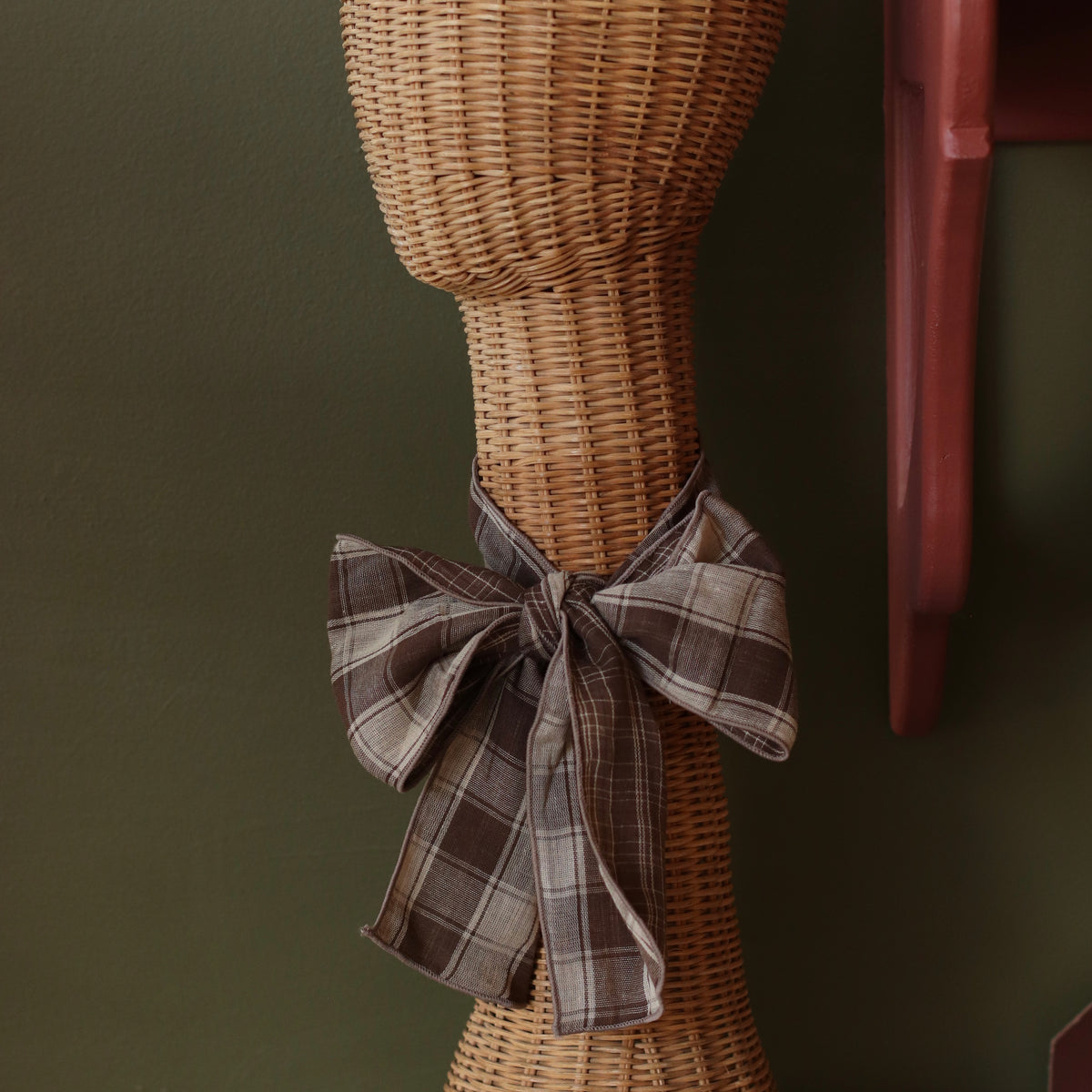 Dune Accessories | Skinny Plaid Scarf, Brown & Cream