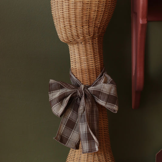 Dune Accessories | Skinny Plaid Scarf, Brown & Cream