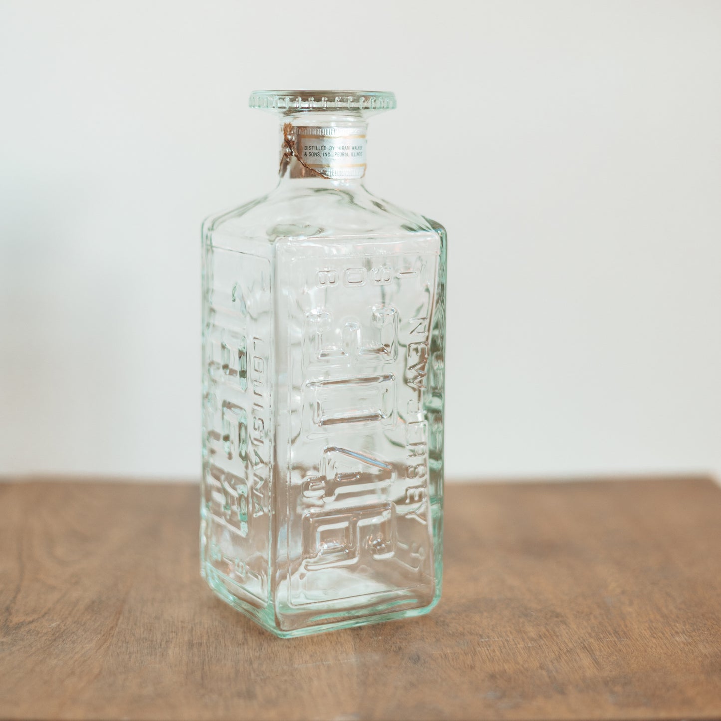Vintage License Plate Glass Decanter