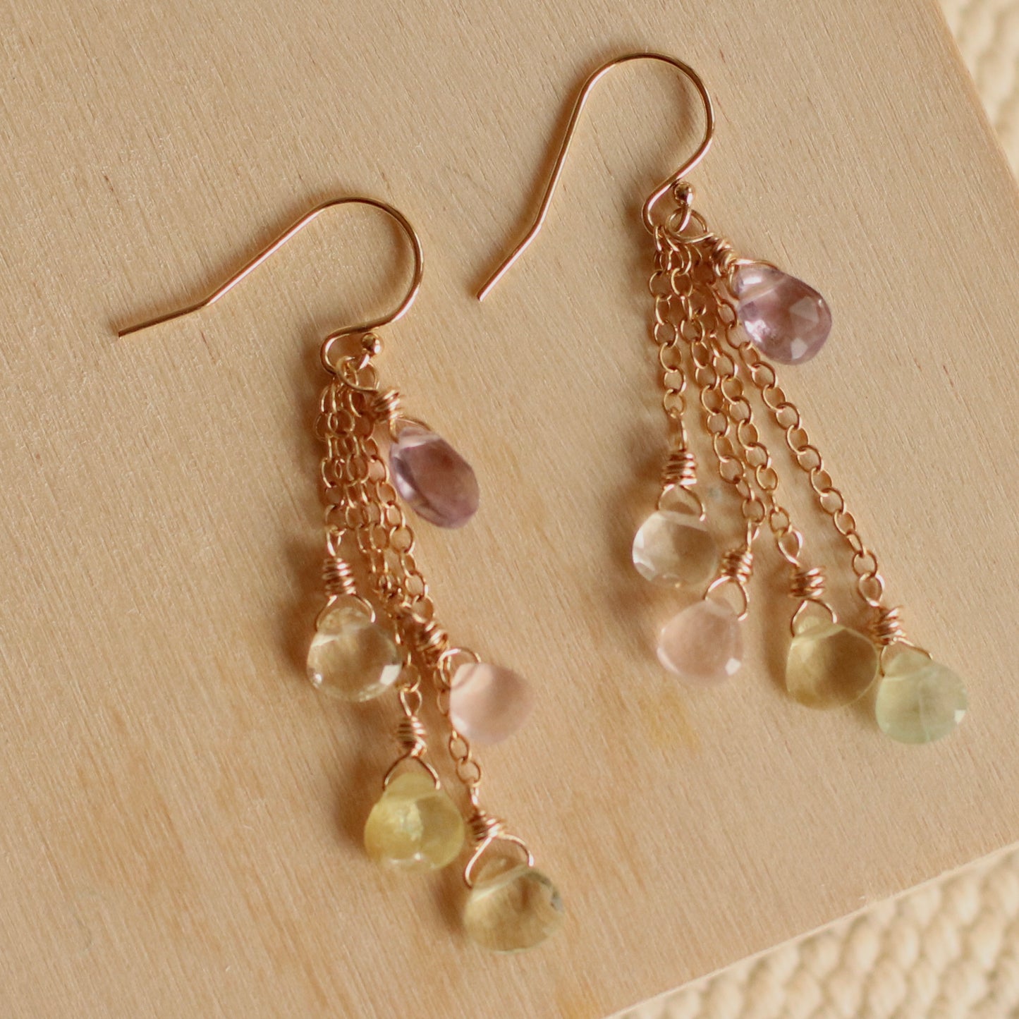 Cire’ Alexandria | Mixed Gemstone Chandeliers, 14K Gold Filled