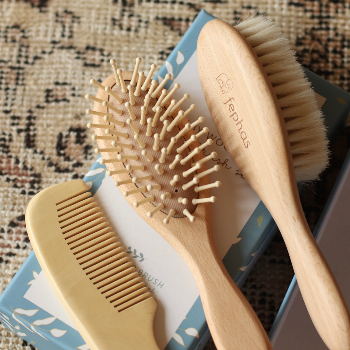 Baby Brush Gift Set | Beach Wood and Goat Hair