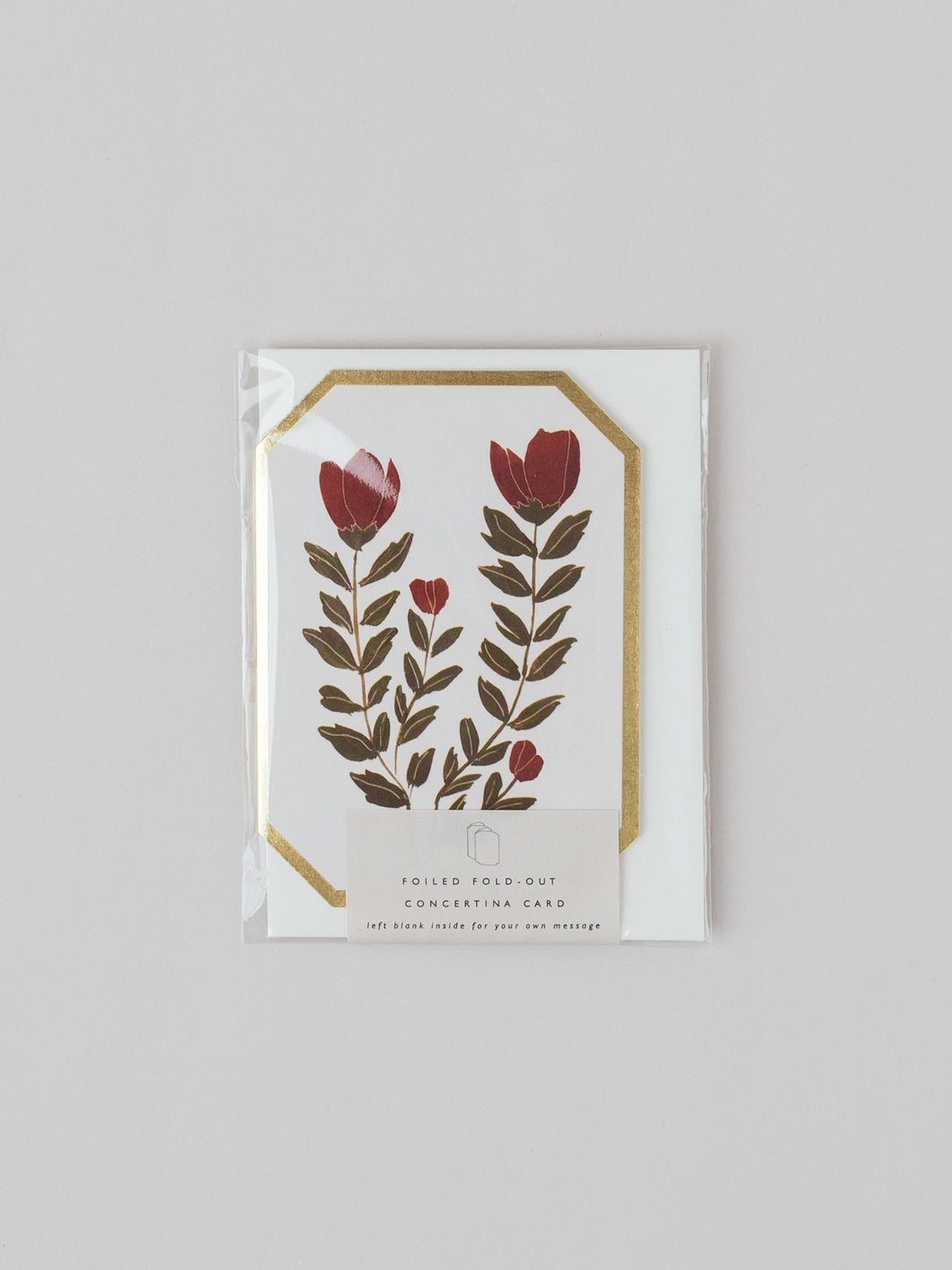 Katie Housley | Red Flower Botanical Mini Accordion Card