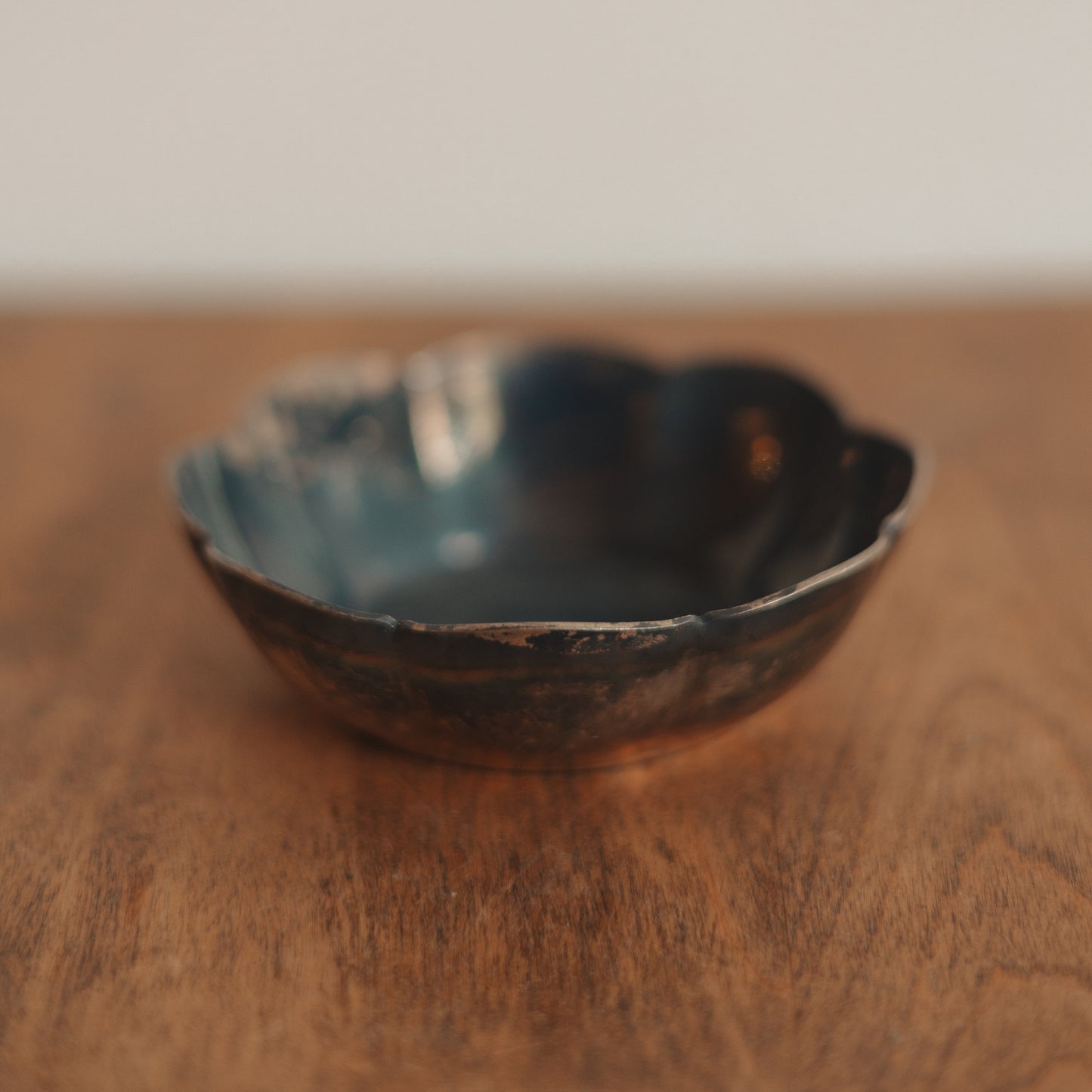 Small Silver Plate Flower Shaped Dish
