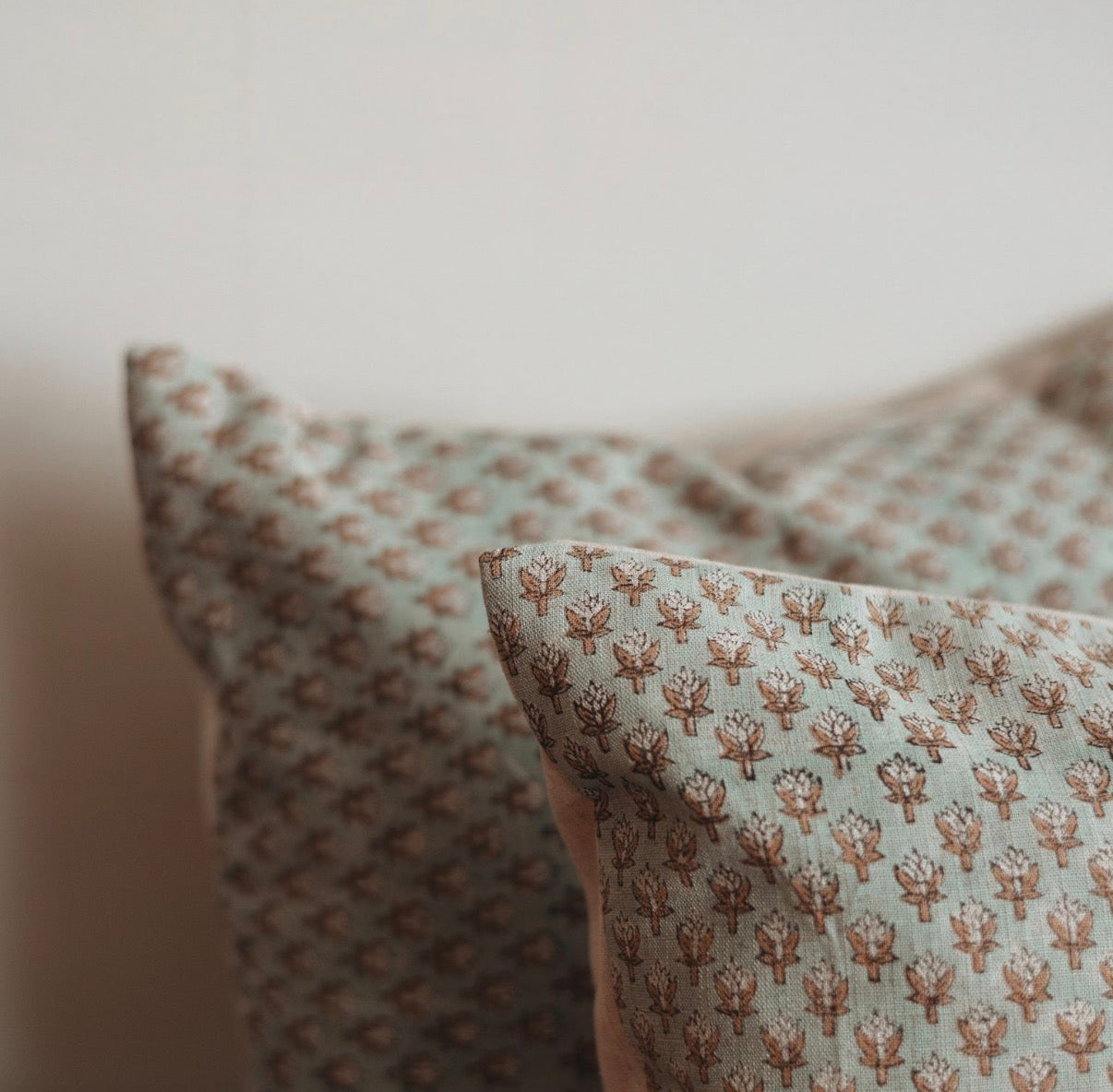Dune Pillows | Artistic Block Print Pillow, Mogra Pattern, 14”