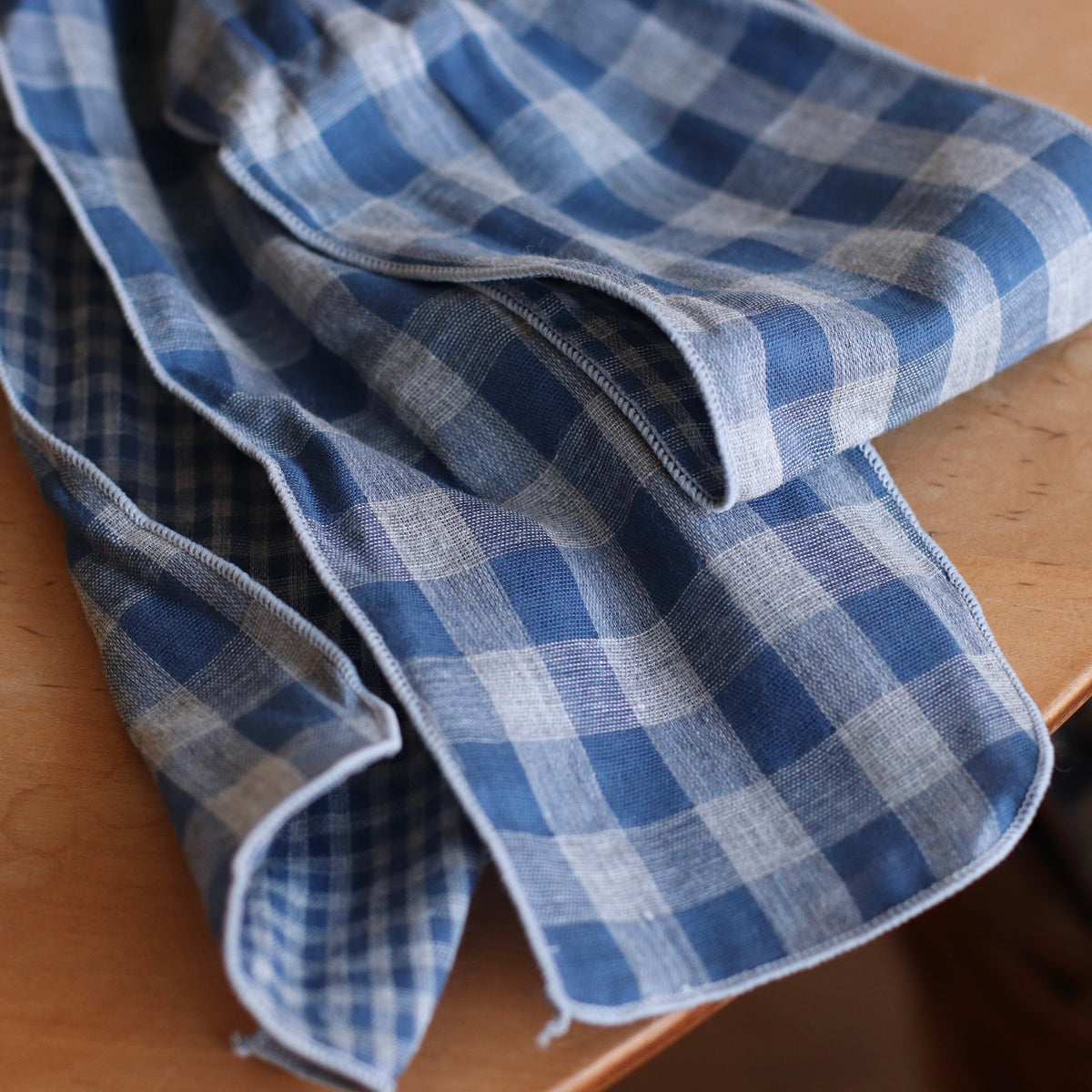 Dune Accessories | Skinny Plaid Scarf, Blue & Gray