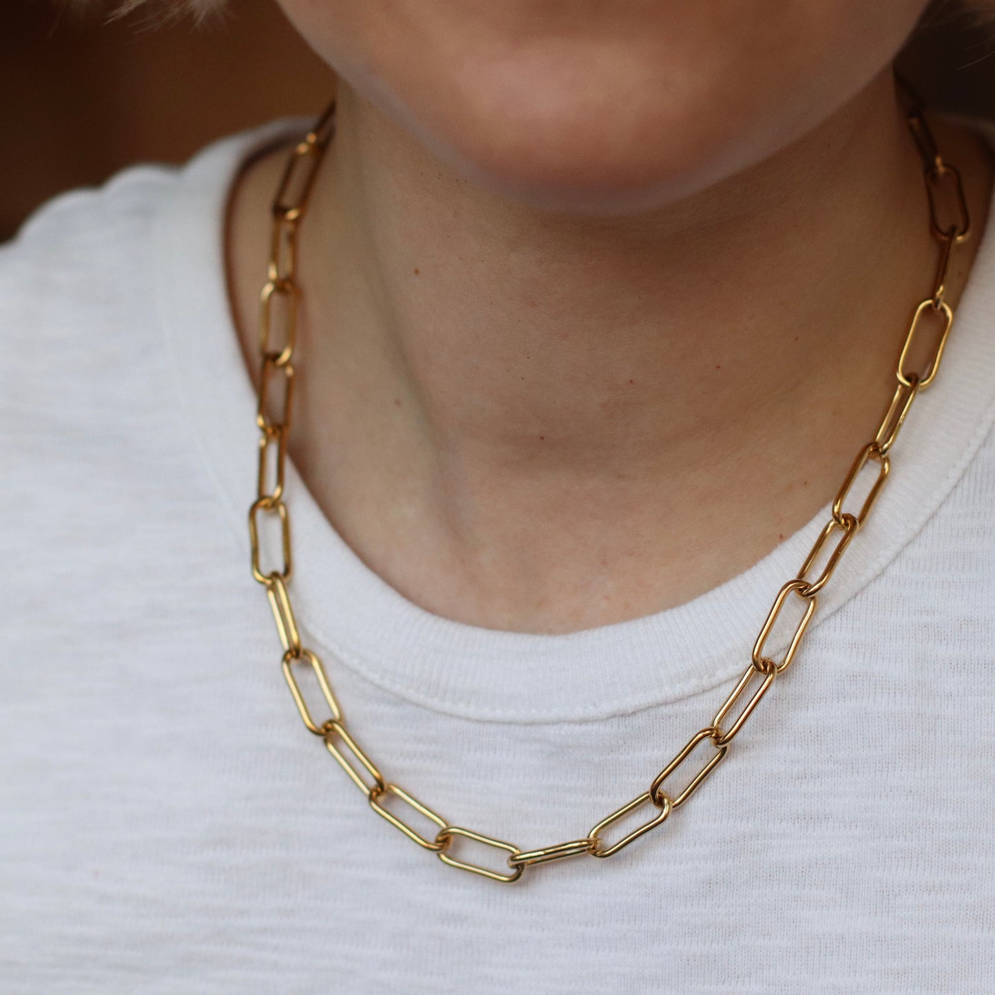 Bazou | Large D Chain Necklace, Stainless Steel
