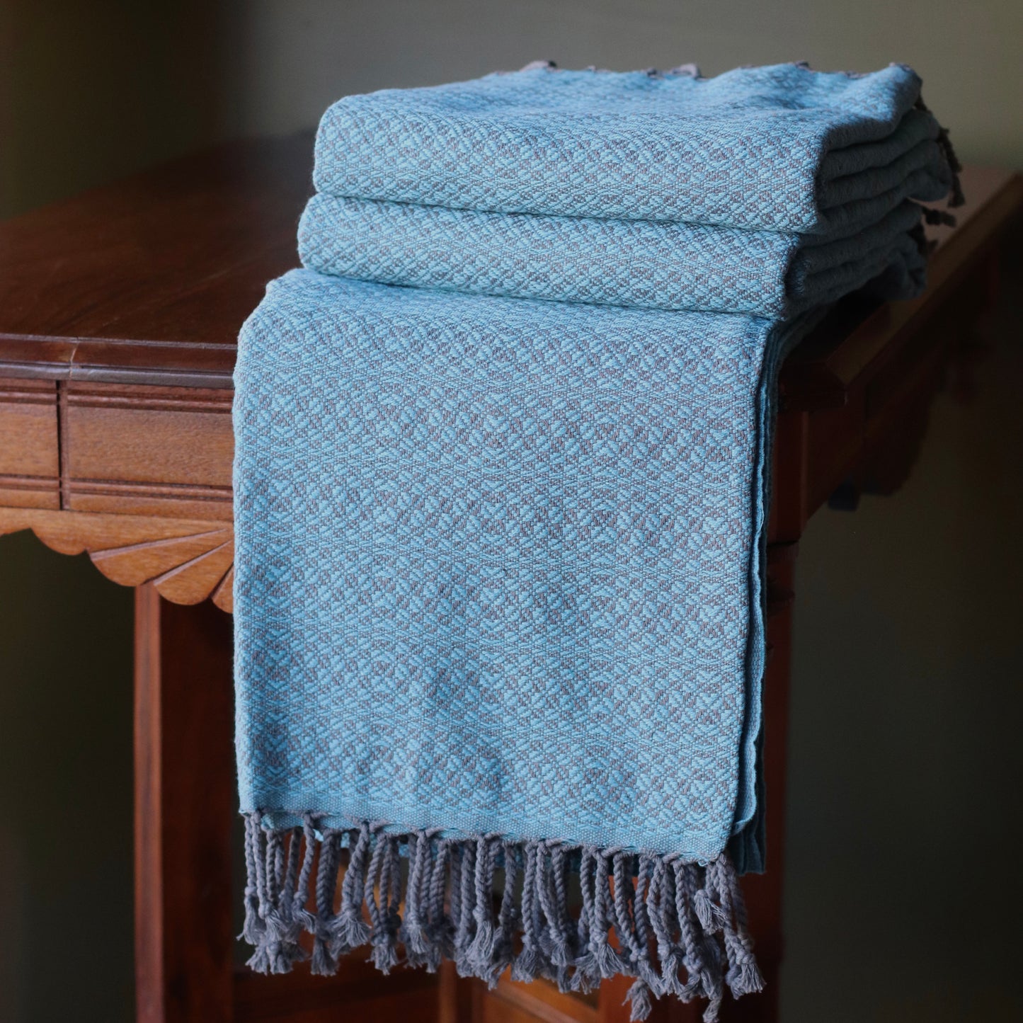 Turkish Towel | Luxury Bath Towel, Turquoise + Grey