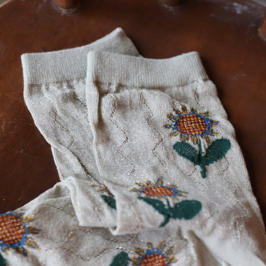 Dune Socks | Sunflower Socks with Metallic Thread