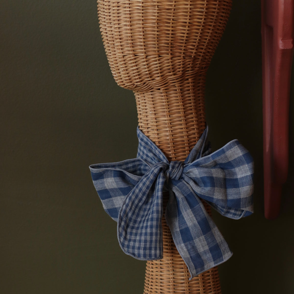 Dune Accessories | Skinny Plaid Scarf, Blue & Gray