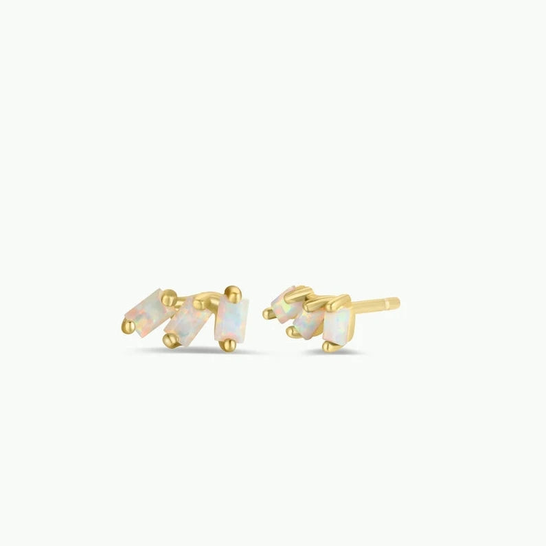 Jax Kelly | Offset Trio Studs, White Opal