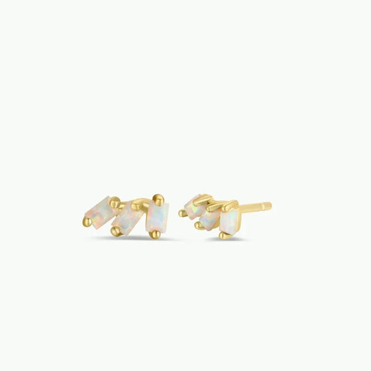 Jax Kelly | Offset Trio Studs, White Opal