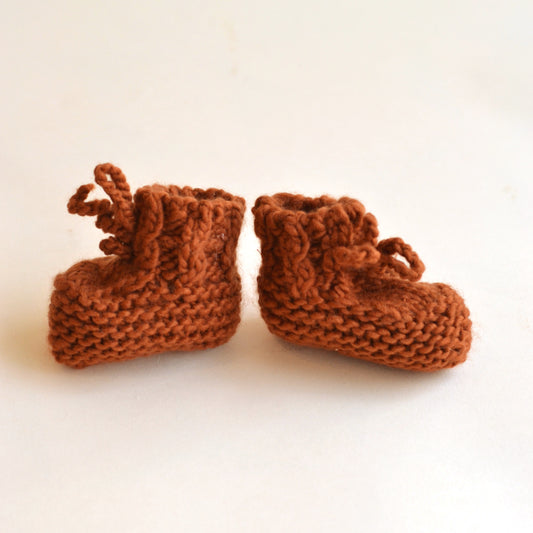 Blueberry Hill | Baby Booties, Cinnamon