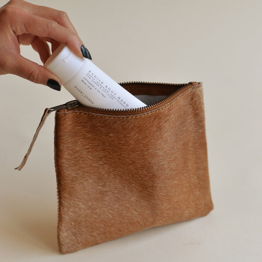 Citrine | Brown Kyoto Zipper Pouch, Large