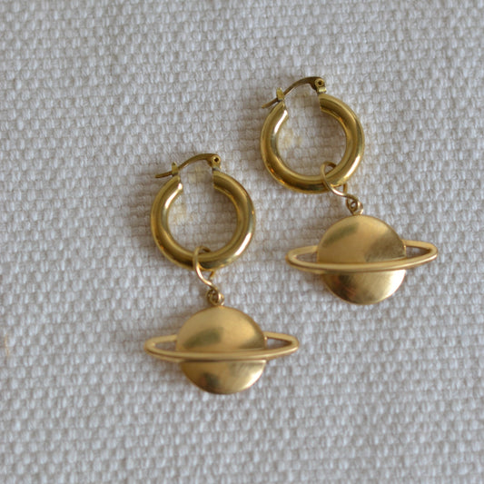 Saturns + Hoop Earrings