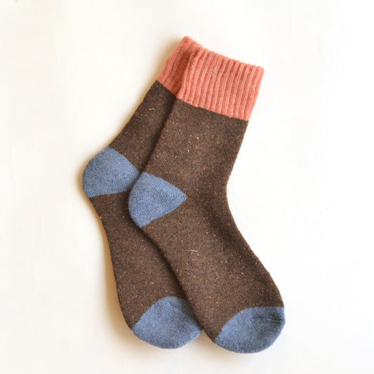 Camilla Socks |  Light Orange and Brown