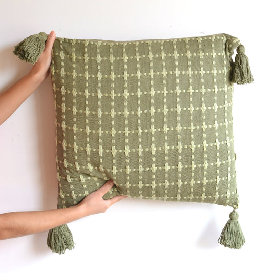 Foreside Home & Garden |  20x20 Hand Woven Poly Pillow Green