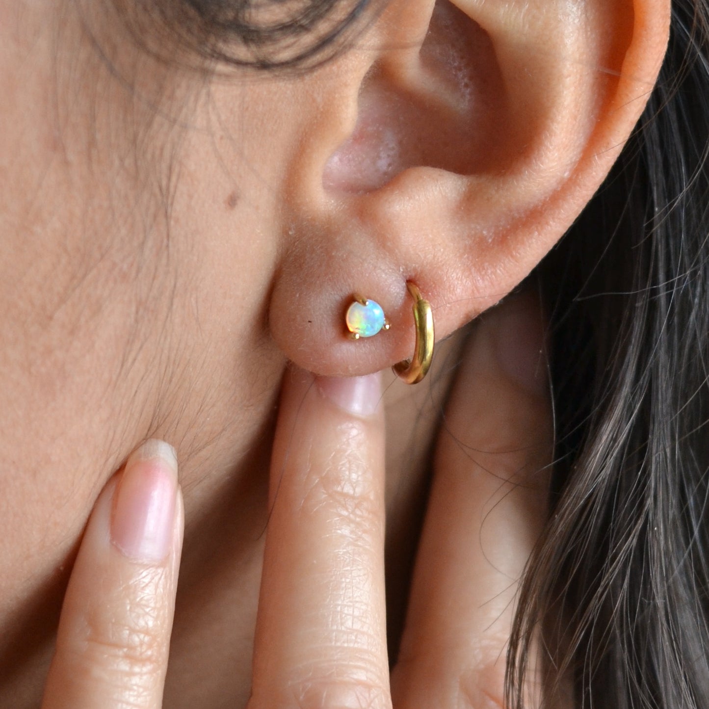 Vivi Opal Studs, Gold Plated and Stainless Steel
